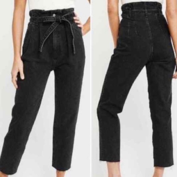 Abercrombie & Fitch Ultra High Rise Paperbag Mom Jeans Black Size 25/0 - Picture 10 of 10